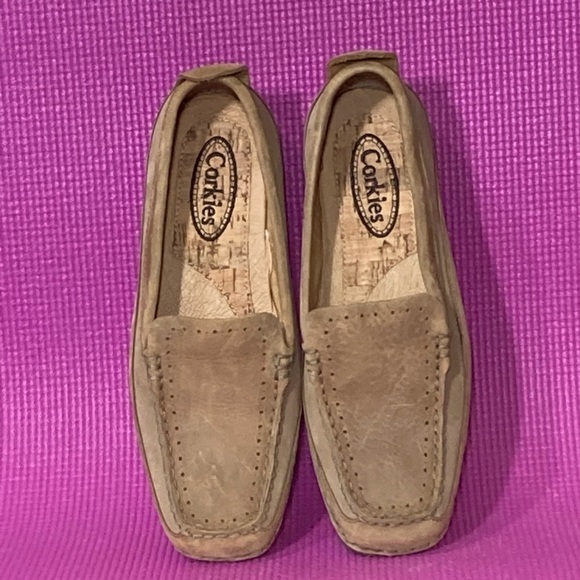 Corkies Women's Tan Suede Leather w/Cork Insoles Slip On Loafer Shoes - Size 6.5 - Picture 7 of 10